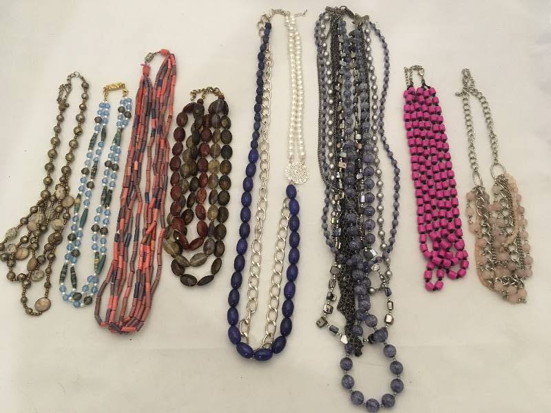 lot 351 image: Necklaces - Long Multi-Strand Beaded