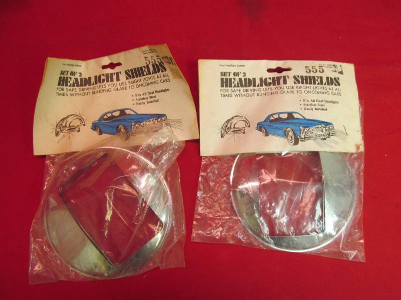 2 Vintage Headlight Shields