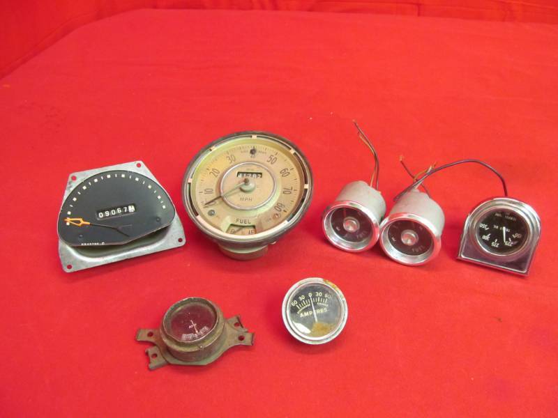 Group of Vintage Speedometers, Gauges