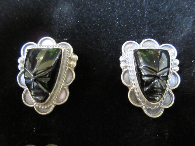 3 PAIR OF VINTAGE STERLING TRIBAL EARRINGS