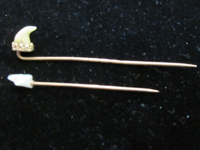 TWO 14K VICTORIAN STICKPINS