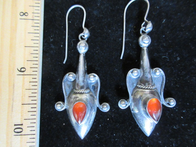925 CARNELIAN DROP DANGLE EARRINGS