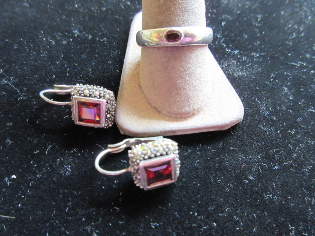 MARCASITE AND GARNET JEWELRY
