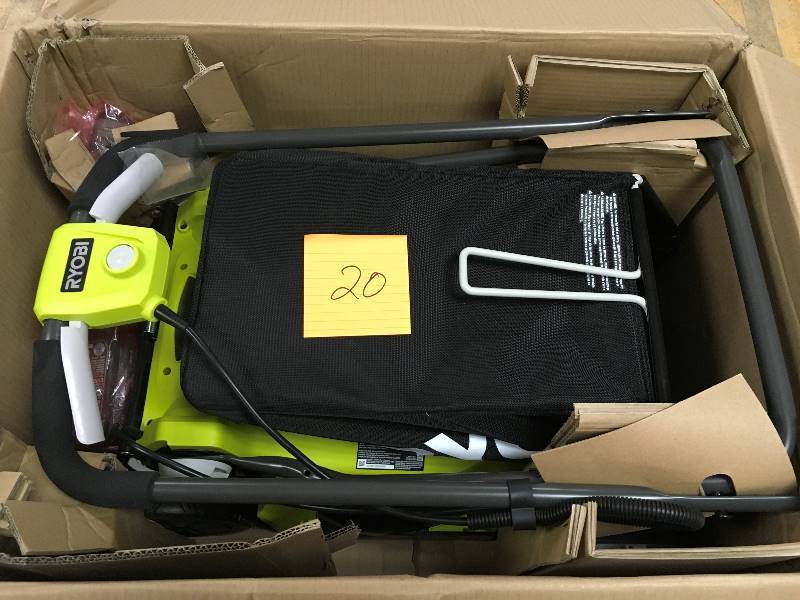 lot 20 image: Ryobi 16 in. ONE 18-Volt Lithium-Ion Cordless Battery Walk Behind Push Lawn Mower Two 4.0Ah BatteriesCharger Included in working conditions