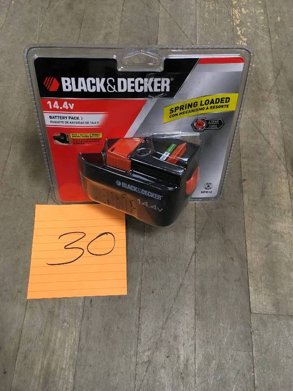 lot 30 image: Black and Decker 14.4-Volt NiCd Battery Pack 1.0Ah not used