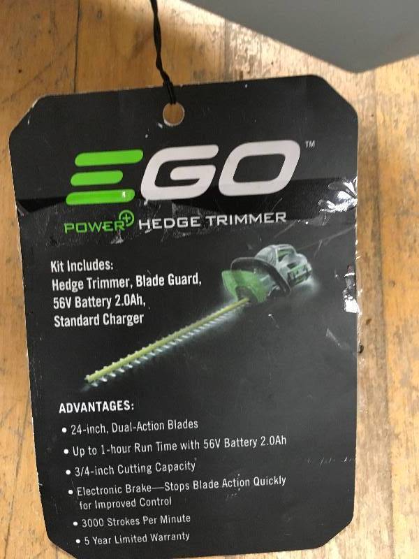 lot 38 image: EGO 24 in. 56-Volt Lithium-ion Cordless Hedge Trimmer - Battery and Charger Not Included in working conditions