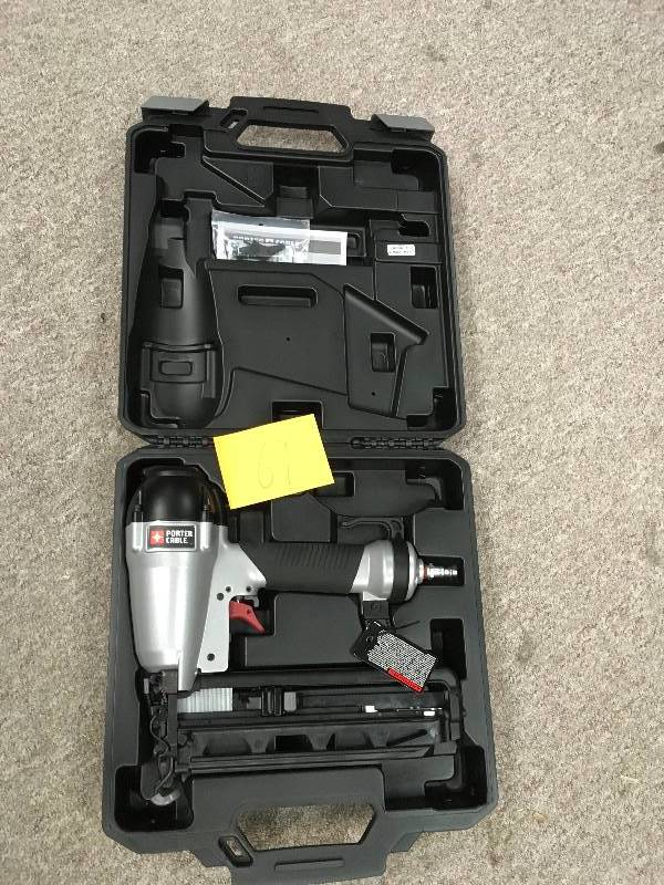 lot 69 image: Porter Cable Pneumatic 16-Gauge 2-12 in. Nailer Kit in working conditions