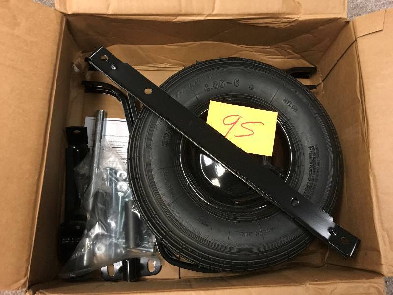 lot 95 image: True Temper 4 cu. ft. Poly Wheelbarrow tire not used