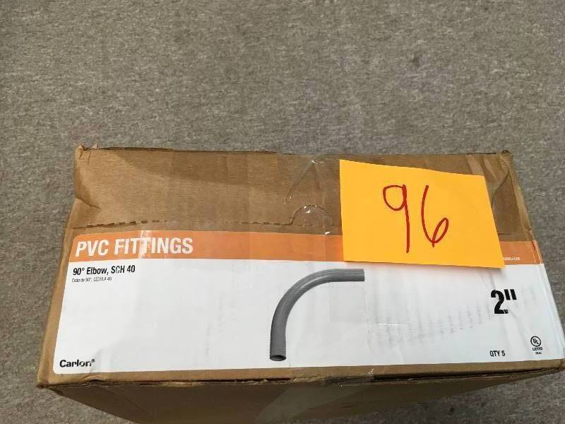 lot 96 image: Carlon 2 in. Schedule 40 90 Degree Elbow (5 per Case) not used