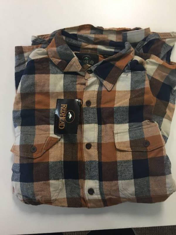 New RedHead Adult XL orange Flannel Shirt