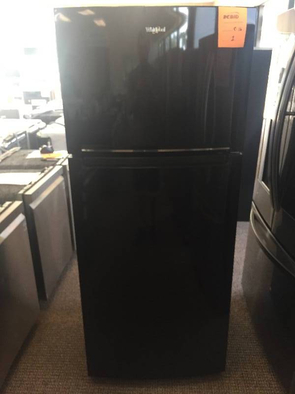 NEW- Whirlpool 17.6 cu. ft. Top Freezer Refrigerator in Black-- WITH MANUFACTURERS WARRANTY Model# WRT518SZFB