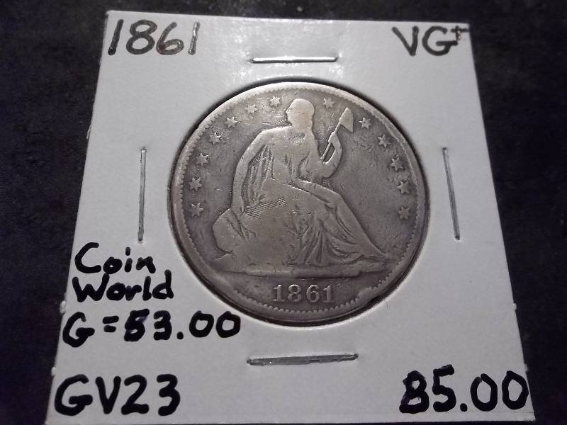 1861 Seated Liberty Half Dollar
