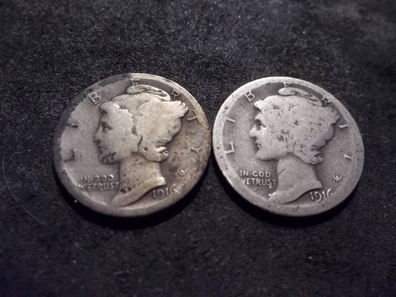 1916, 1916 S Mercury Dimes