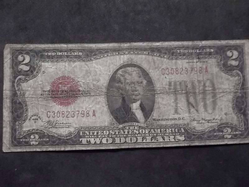 Two Dollar US Note Red Seal 1928 D