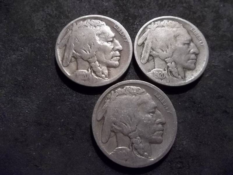 1920, 1920 D, 1920 S Buffalo Nickels