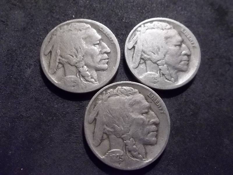 1925, 1925 D, 1925 S Buffalo Nickels