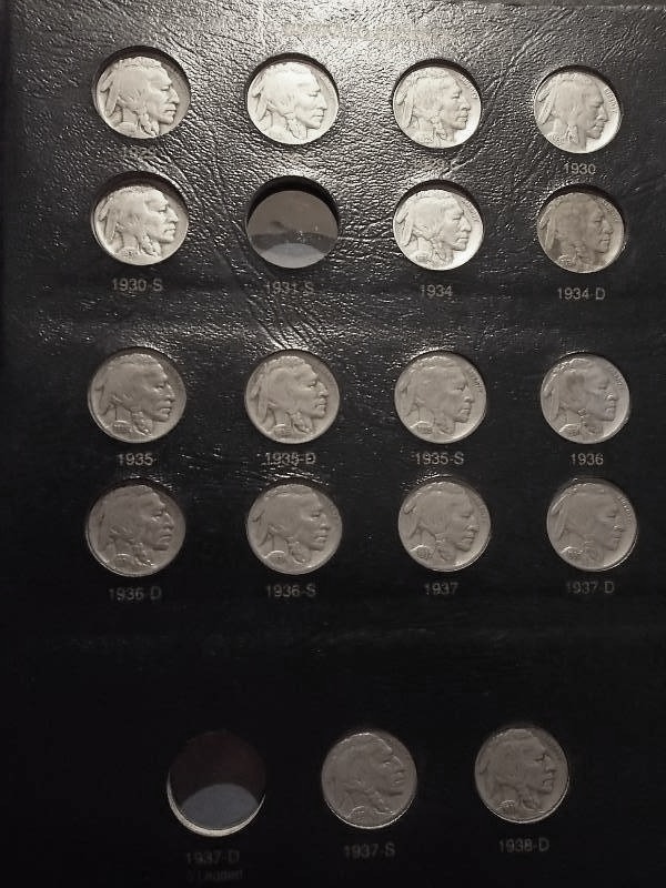 17 Buffalo Nickels 1929 To 1938 Full Set Except 1931 S & 1937 D 3-Legged