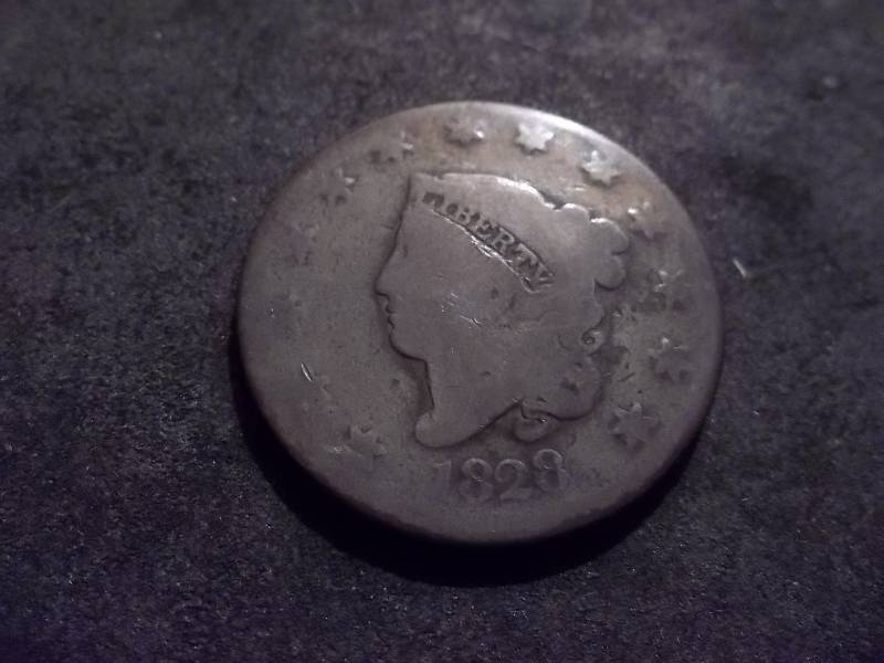 1828 Large Cent With Large Narrow Date Variety