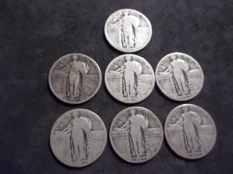 7-Standing Liberty Quarters 1925-1929