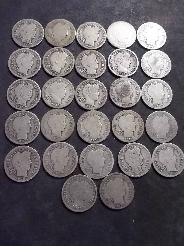 27-Barber Head Dimes