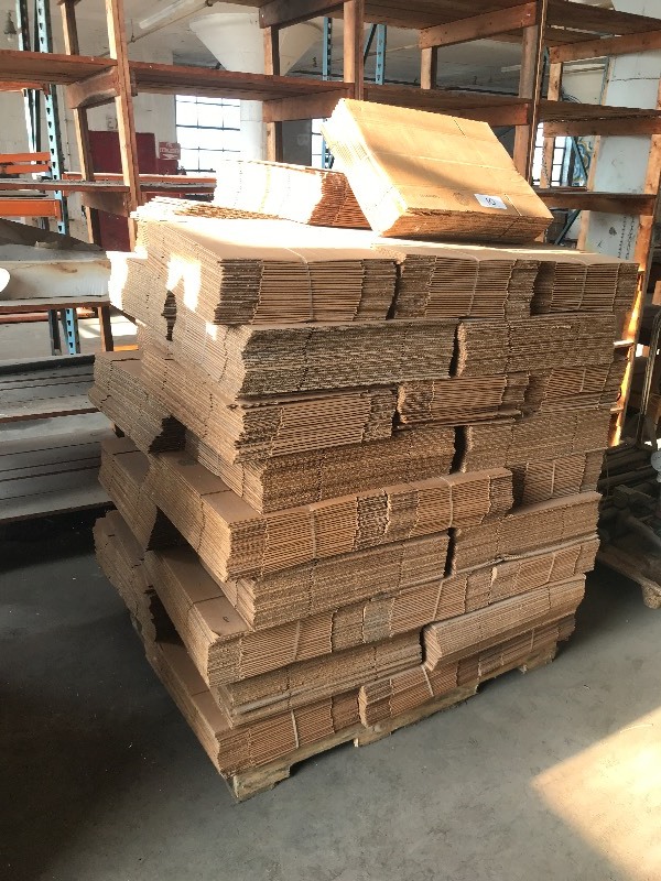 Pallet lot of new cardboard boxes