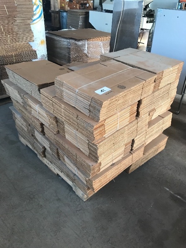 Pallet of new cardboard boxes