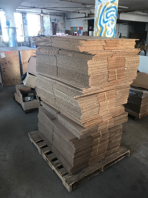 Pallet of new cardboard boxes