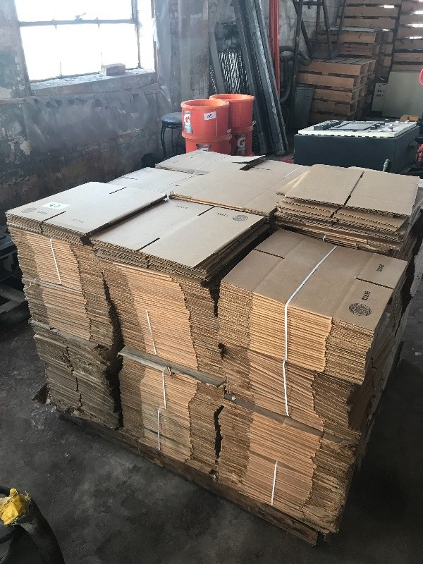 Pallet lot of cardboard boxes
