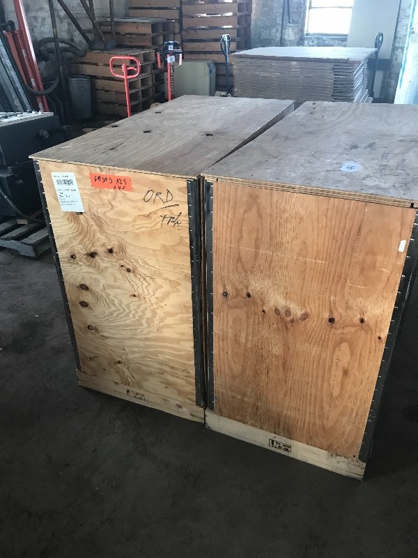 Two wood crates