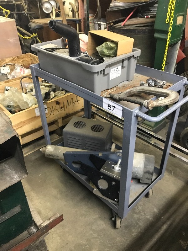 Shop cart with miscellaneous contents