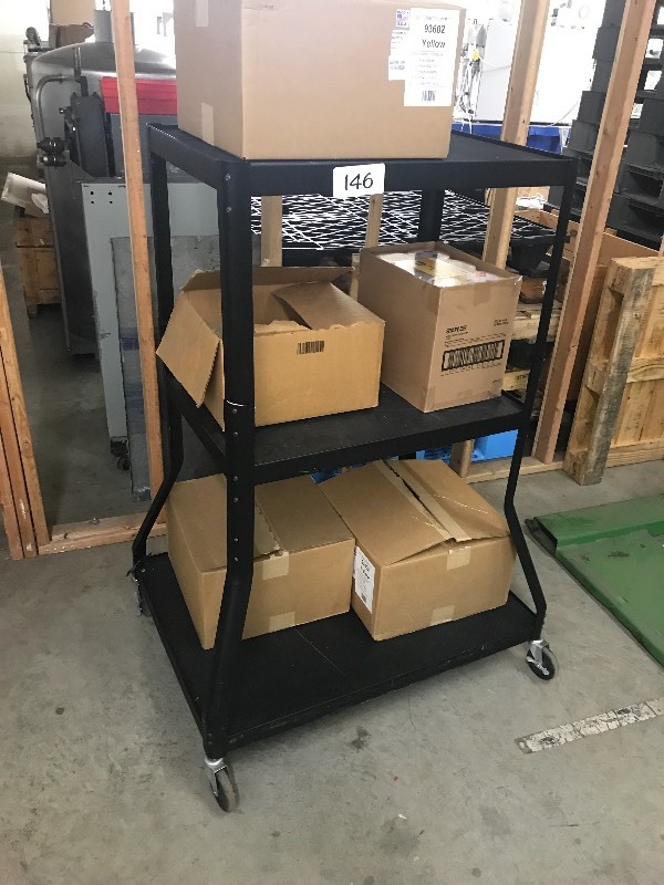 Rolling cart with contents