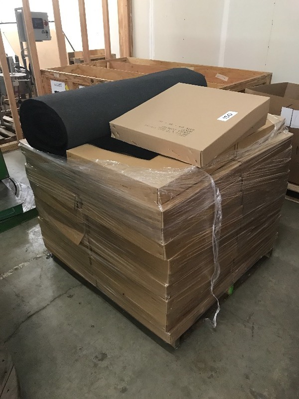 Pallet of threshold rubber strips