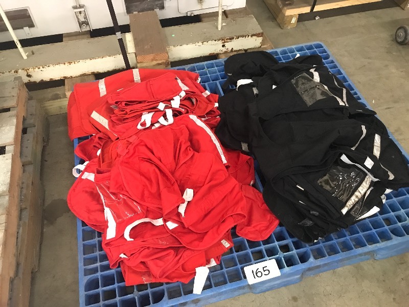 Red and black cloth safety vests