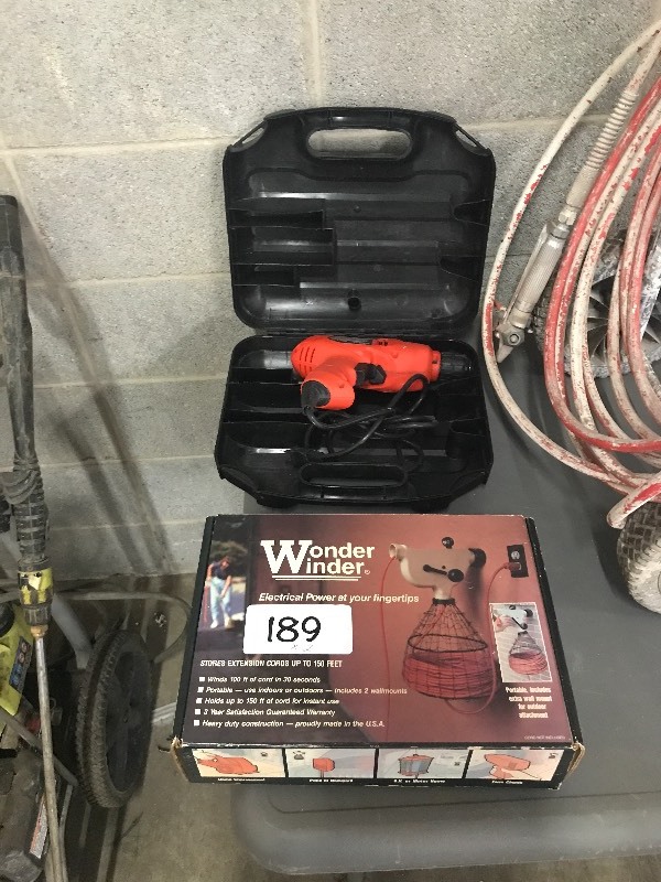 Drill and cord winder