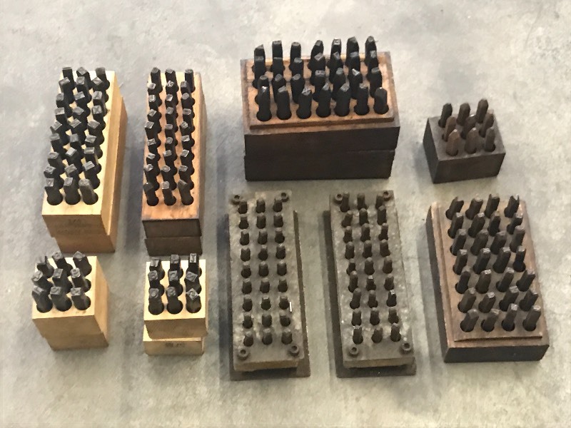 lot 16 image: (9) Sets Of Number & Letter Stamps