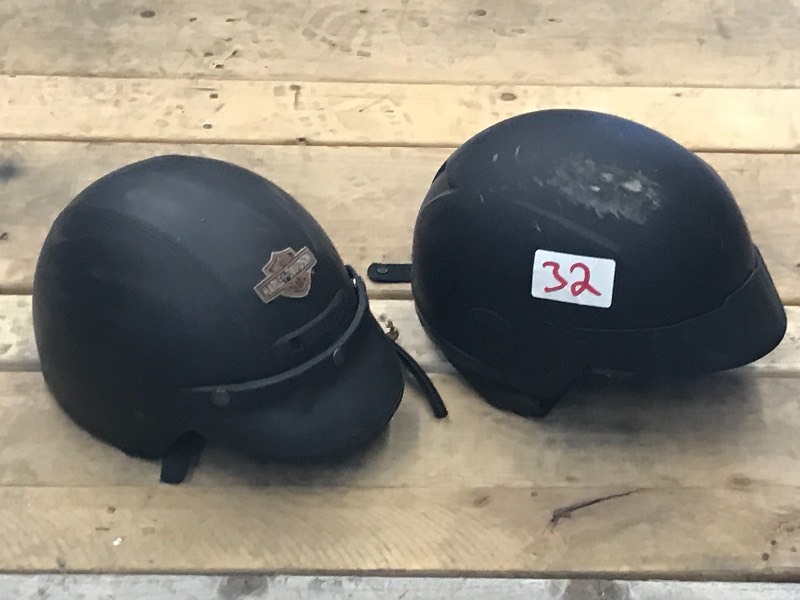 lot 32 image: (2) Harley Davidson Helmets