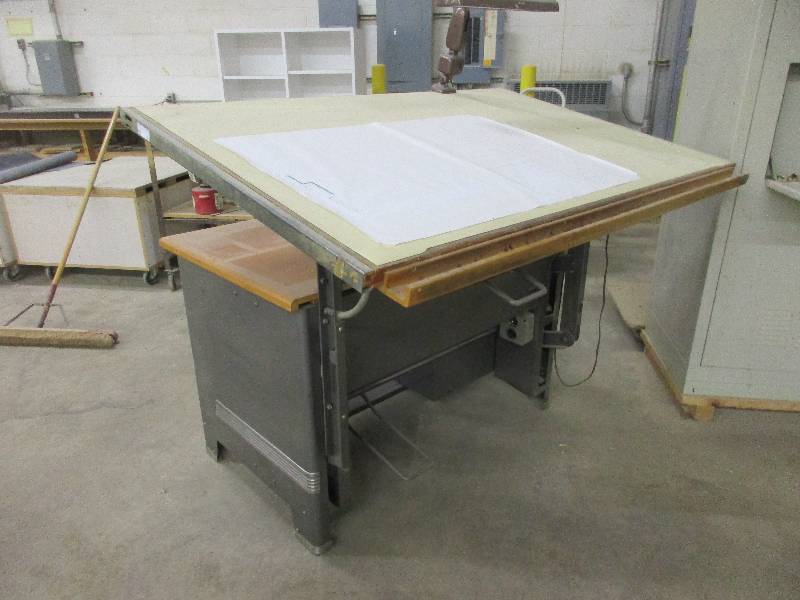 Antique Drafting Table Desk Contractor Woodworking Surplus