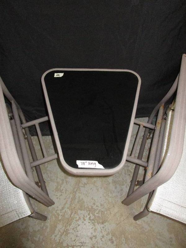 lot 1A image: 3 Piece Connected Patio Set (all connected) Chairs Rock, Some Rust