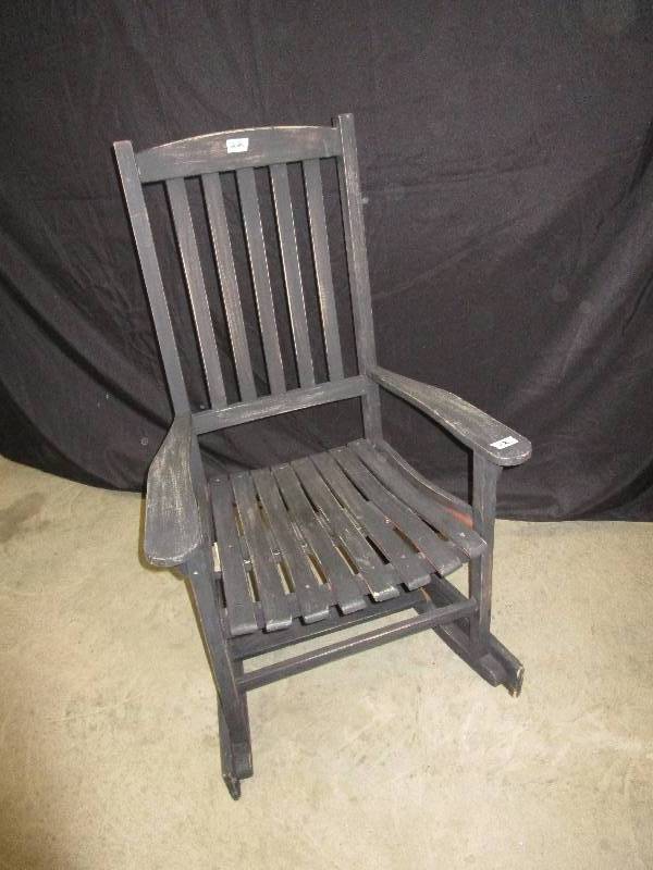 lot 5 image: Black Wood Chair (doesnt rock)