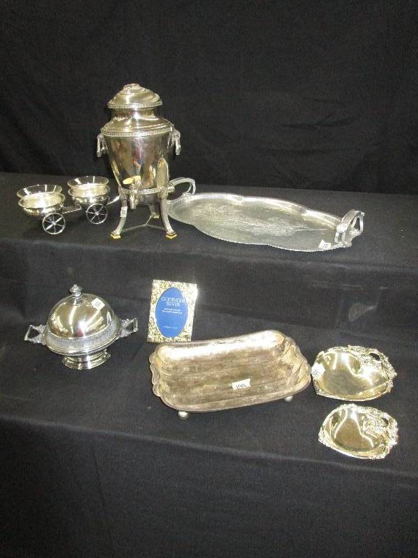 lot 31 image: Various Silver Plated Items Including Coffee Maker and Serving Platter (See Pictures)