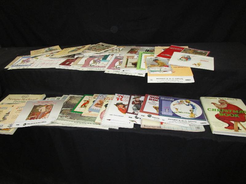 lot 43 image: Tons of Norman Rockwell Calanders, Norman Rockwell Books, Etc.. (See Pictures)