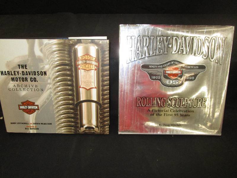 lot 45 image: 2 Harley-Davidson Motor Co. Books, 1 Archive Collection, and 1 Rolling Sculpture
