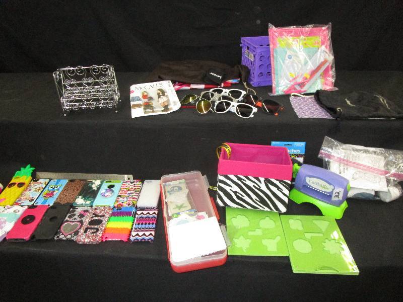 lot 100 image: Misc. Girl Items, Phone Cases, Sunglasses, Bags, Ear Thermometer