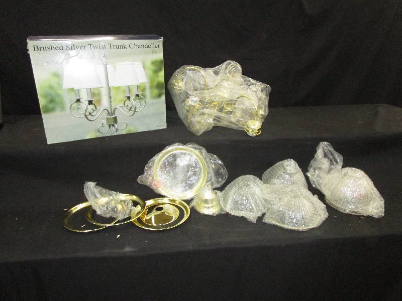 lot 142 image: 1 Silver Chandelier and 1 Gold Chandelier (Both In Box)