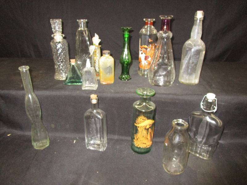lot 152 image: 15 Glass Bottles Vases