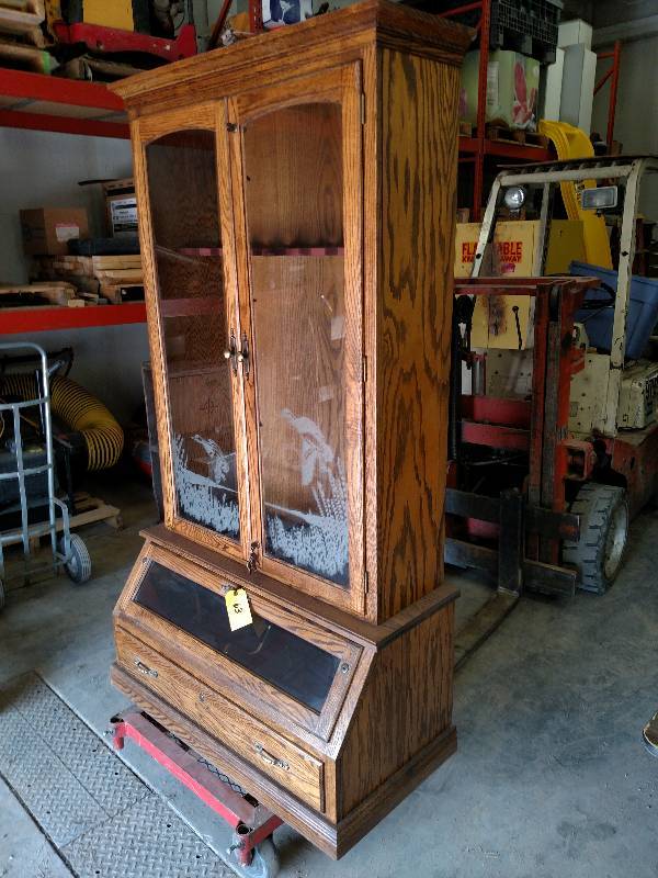 Custom Made Oak Gun Display Cabinet...