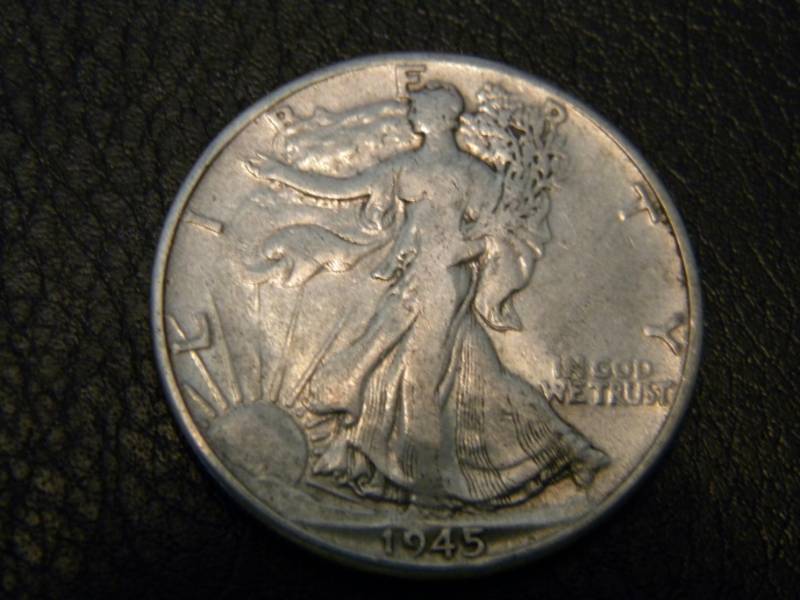 lot 5 image: 1945 Walking Liberty Silver Half Dollar
