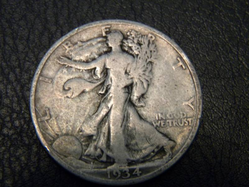 lot 6 image: 1934 S Walking Liberty Silver Half Dollar