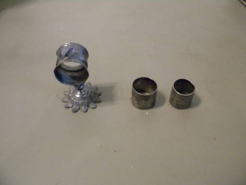 lot 74 image: 3 Pewter Napkin Holders
