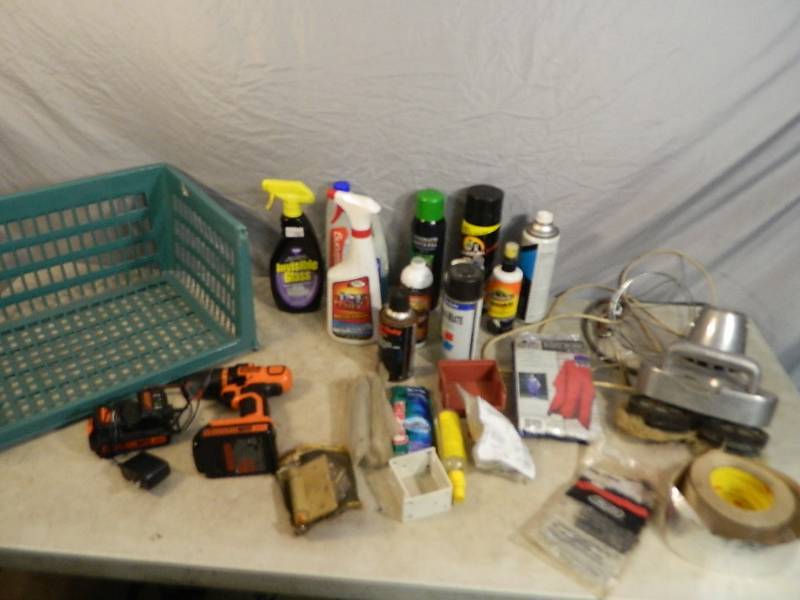 20 Volt Drill, Chemicals, Etc
